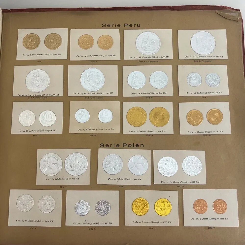 Greiling Münz Sammlung 1929 Coin Cigarette Cards Complete Set In Original Album